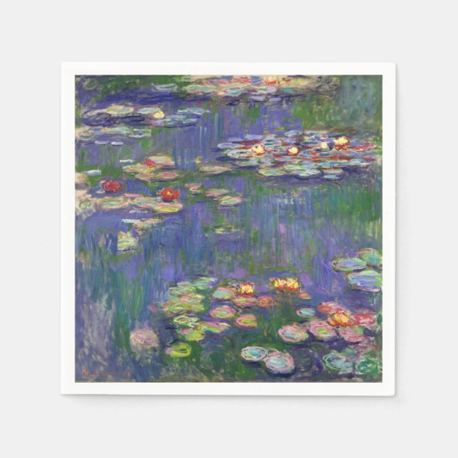 Monet Water Lilies Masterpiece Painting Napkin (Front)