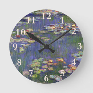Monet Water Lilies Masterpiece Painting Round Clock