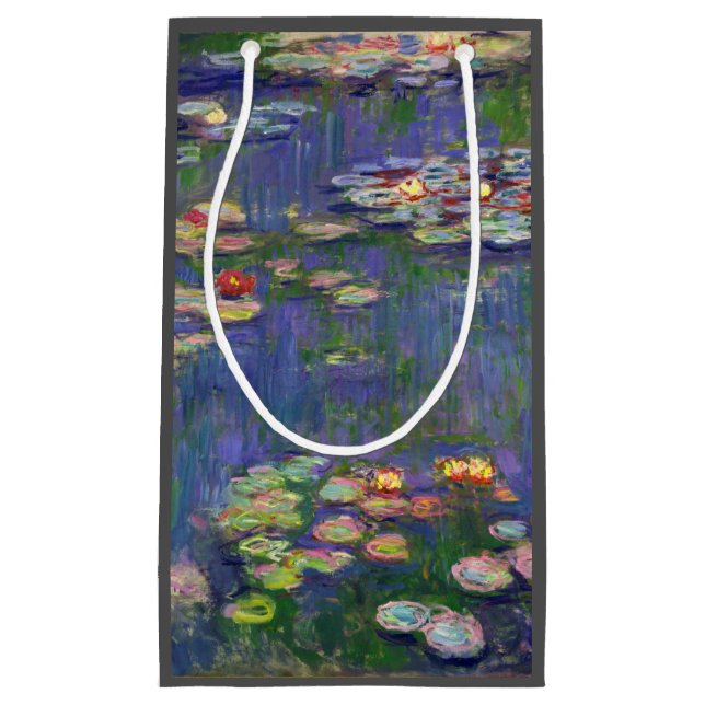 Monet Water Lilies Masterpiece Painting Small Gift Bag (Front)