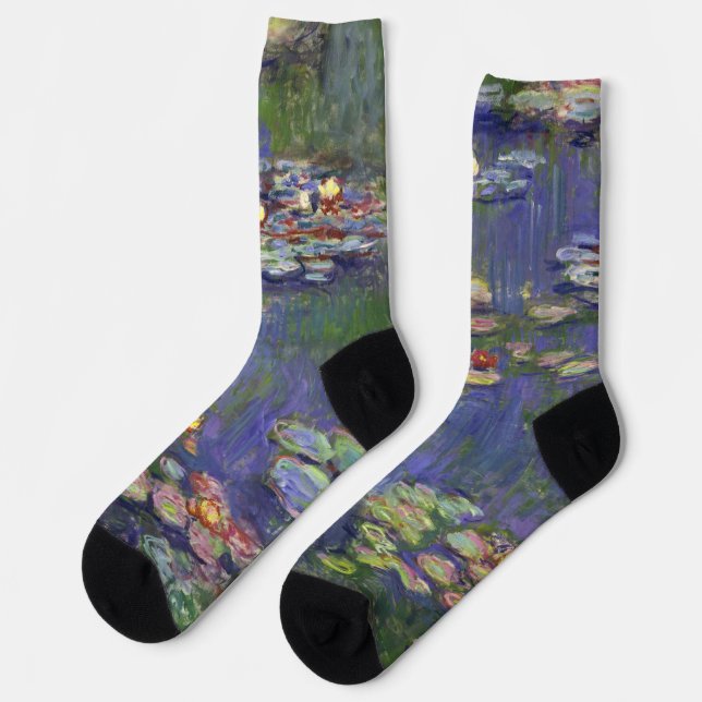 Monet Water Lilies Masterpiece Painting Socks (Left)
