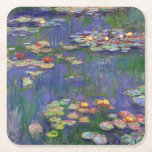 Monet Water Lilies Masterpiece Painting Square Paper Coaster<br><div class="desc">Monet Water Lilies - This classic Monet painting was painted by Claude Monet in 1916. It is part of his famous water lilies collection where he paints in his garden in Giverney,  France. A masterpiece painting.</div>