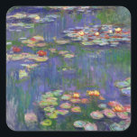Monet Water Lilies Masterpiece Painting Square Sticker<br><div class="desc">Monet Water Lilies - This classic Monet painting was painted by Claude Monet in 1916. It is part of his famous water lilies collection where he paints in his garden in Giverney,  France. A masterpiece painting.</div>