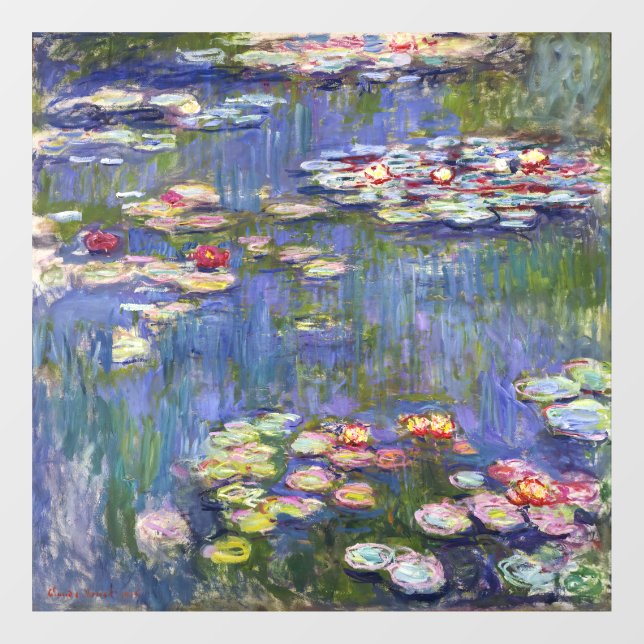 Monet - Water Lilies / Nympheas Window Cling (Sheet)