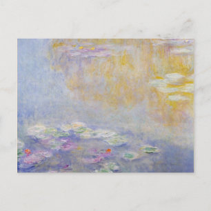 Monet - Water Lilies, Pastel Colours Fine Art Postcard