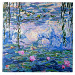Monet - Water Lilies (pink) 1919 famous painting Tile<br><div class="desc">Claude Monet 1919 famous painting,  Water Lilies (pink)</div>