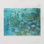 MONET Water Lilies Postcard<br><div class="desc">"claude monet",  nympheas,  "water lilies",  flowers,  "canvas painting",  impressionism,  "art artist",  "france french",  painter</div>