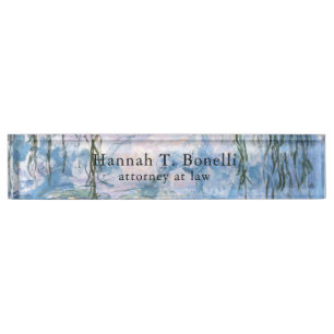 Monet Water Lilies Professional Classical Artwork Nameplate