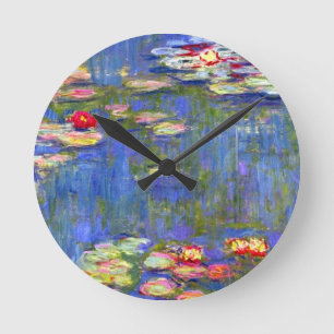 Monet Water Lilies Round Clock