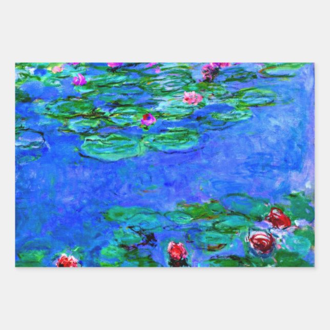 Monet - Water Lilies series, popular artwork Wrapping Paper Sheet (Front)