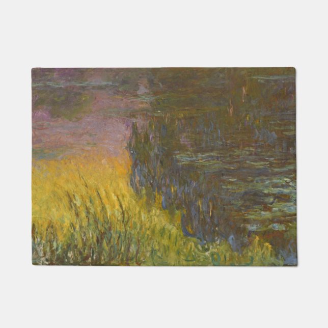 Monet Water Lilies Setting Sun Fine Art Doormat (Front)
