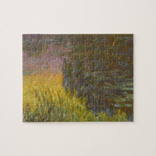 Monet Water Lilies Setting Sun Fine Art Jigsaw Puzzle