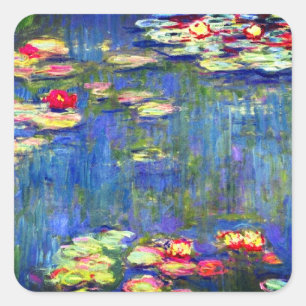 Monet Water Lilies Square Sticker