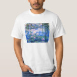 Monet Water Lilies T-shirt<br><div class="desc">Monet Water Lilies T-shirt. Oil painting on canvas from 1916. Monet painted his famous water lily pond obsessively during the final years of his career, drawing inspiration from the light of the sun and its shifting effect on the water and the aquatic flowers and foliage. This painting features a vibrant...</div>