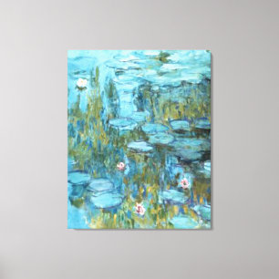 Monet - Water Lilies (turquoise), 1915 Canvas Print