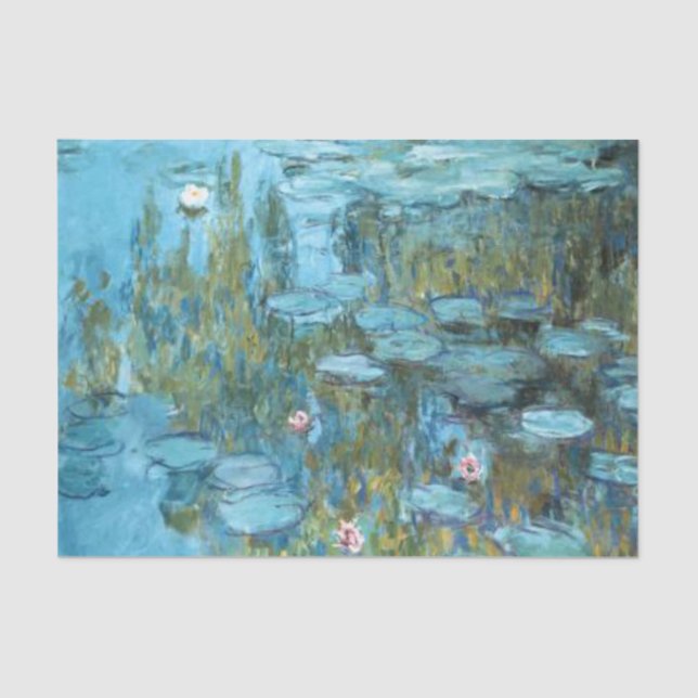 Monet - Water Lilies (turquoise), 1915 Tissue Paper (Front)