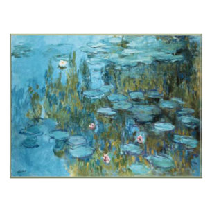 Monet - Water Lilies (turquoise) Poster