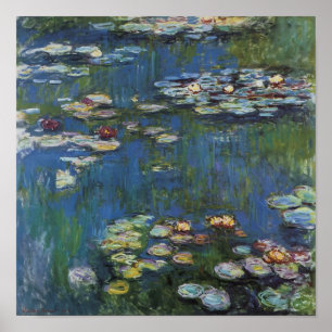 Monet Water Lilies Vintage Art Poster
