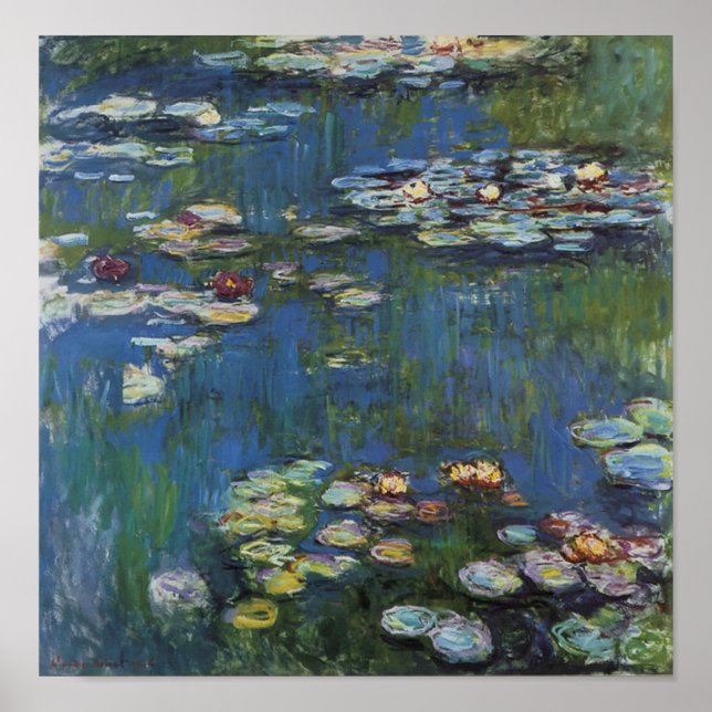 Monet Water Lilies Vintage Art  Poster (Front)