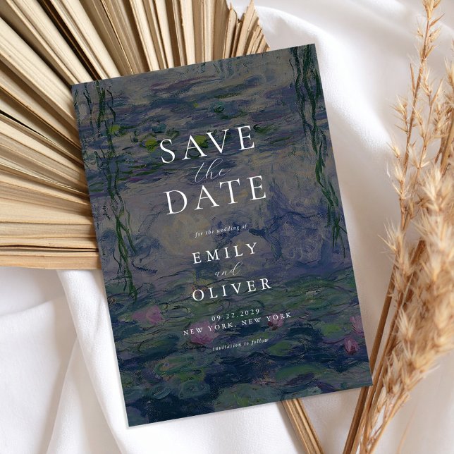 Monet Water Lilies Wedding Save The Date (Creator Uploaded)