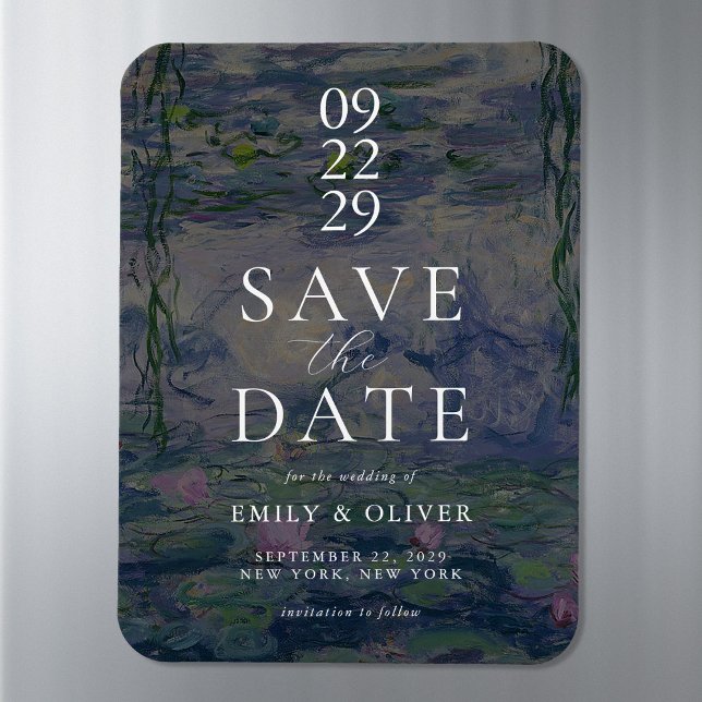 Monet Water Lilies Wedding Save The Date Magnet (Creator Uploaded)