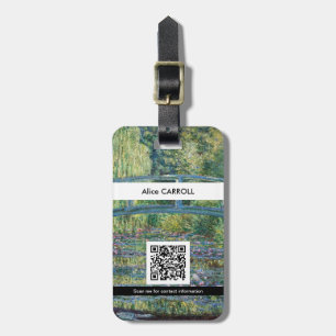 Monet - Water Lily, Green Harmony - QR Code Luggage Tag