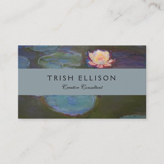 Monet Water Lily Lilies Pond Waterlilies Painting Business Card (Front)