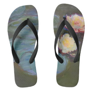 Monet Water Lily Lilies Pond Waterlilies Painting Flip Flops