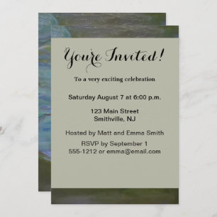 Monet Water Lily Lilies Pond Waterlilies Painting Invitation