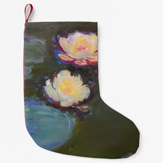 Monet Water Lily Lilies Pond Waterlilies Painting Small Christmas Stocking (Front)