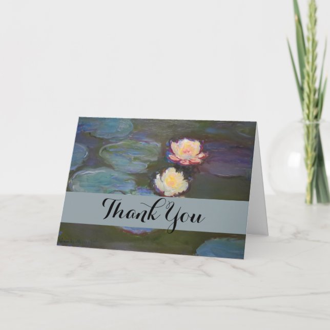 Monet Water Lily Lilies Pond Waterlilies Painting Thank You Card (Front)