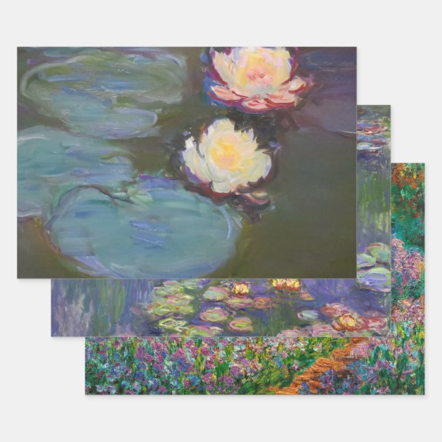 Monet Water Lily Lilies Pond Waterlilies Painting Wrapping Paper Sheet (Set)