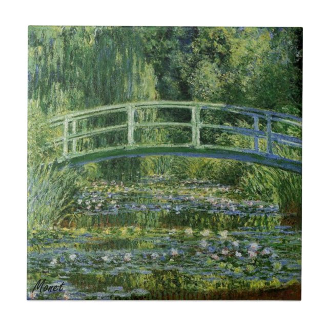 MONET Water Lily Pond 1897 ceramic tile coaster (Front)