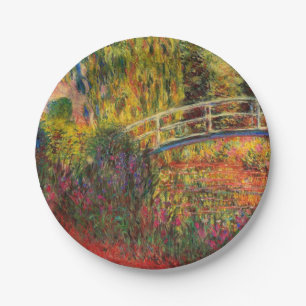 Monet Water Lily Pond and Water Irises Paper Plate