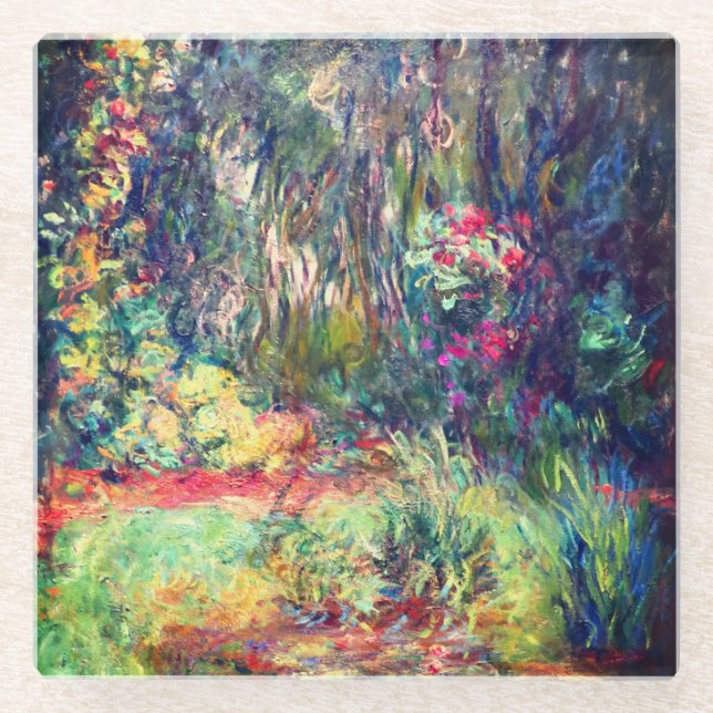 Monet Water Lily Pond Glass Coaster (Front)