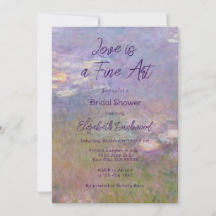 Monet Water Lily Pond Pastel Art Bridal Shower Invitation