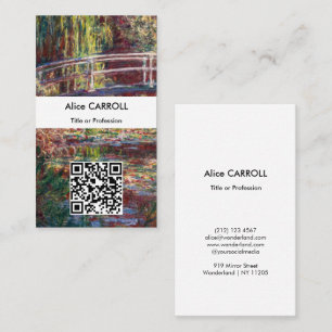 Monet - Water Lily pond, Pink Harmony - QR Code Business Card