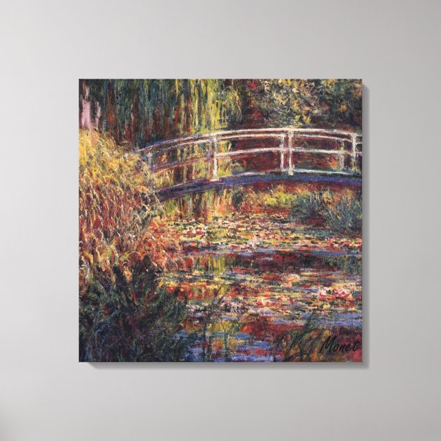MONET Water Lily Pond Rose Stretched Canvas Print (Front)