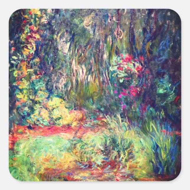 Monet Water Lily Pond Square Sticker (Front)