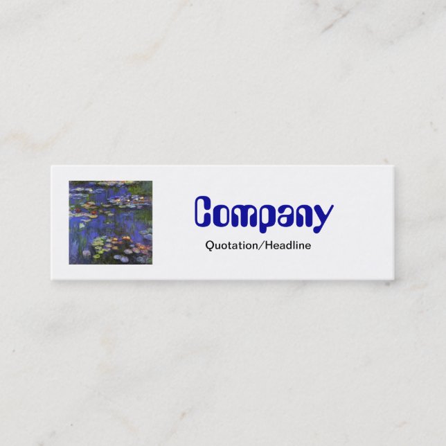 Monet Waterlilies Skinny Business Card (Front)