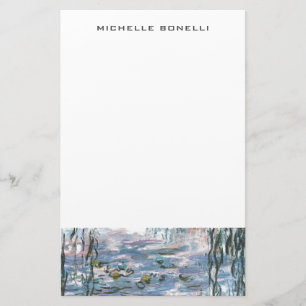Monet Waterlillies Professional Plain Minimalist Stationery