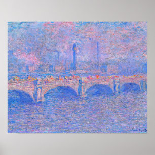 Monet - Waterloo Bridge, Sunlight Effect, Poster