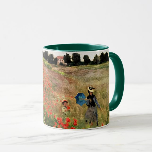 Monet - Wild Poppies near Argenteuil, fine art Mug (Front Right)