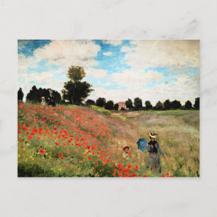 Monet - Wild Poppies near Argenteuil, fine art Postcard