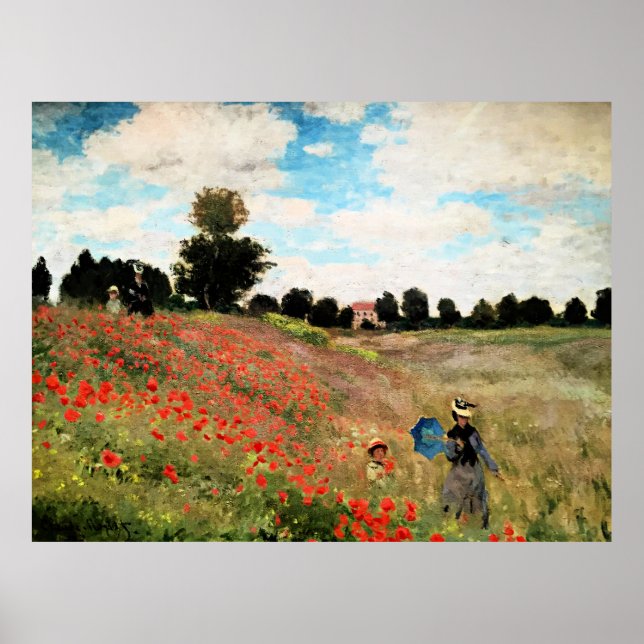 Monet - Wild Poppies near Argenteuil, fine art Poster (Front)