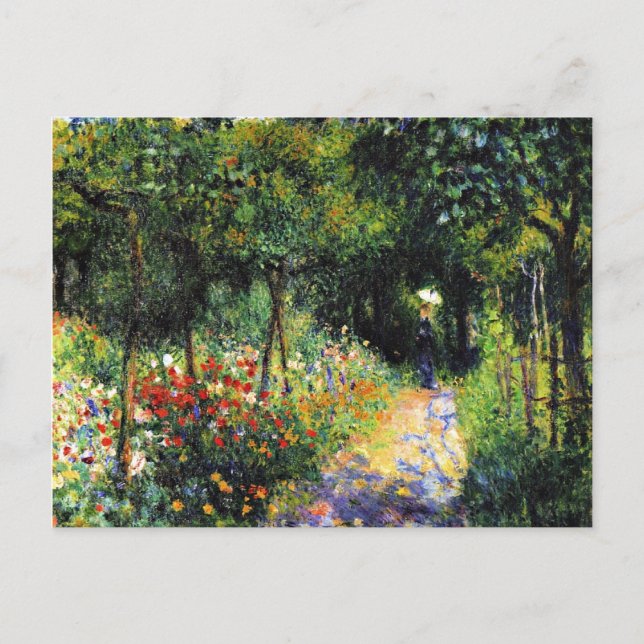 Monet - Woman at the Garden, fine art painting Postcard (Front)