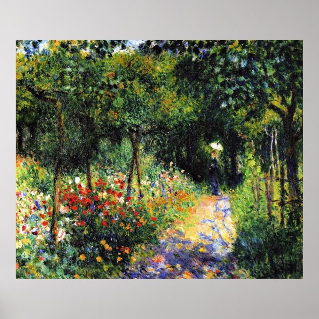 Monet - Woman at the Garden, fine art painting Poster (Front)