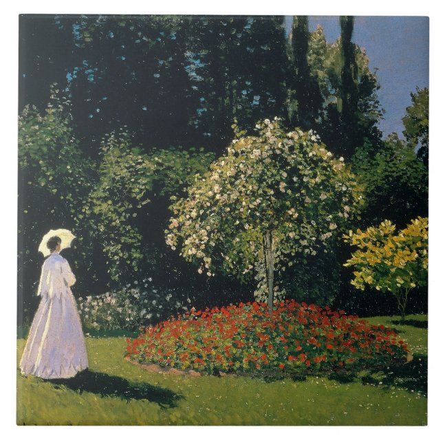 Monet: Woman in a Garden Tile (Front)