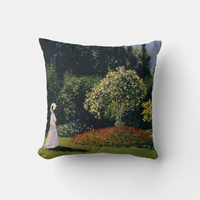 Monet - Woman in Garden Cushion (Front)