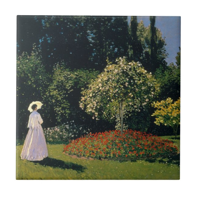 Monet - Woman in Garden Tile (Front)
