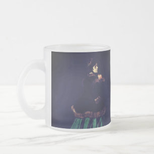 Monet Woman in Green Dress Frosted Glass Coffee Mug